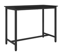 Table Black Oak Look 100 x 50 x 76.5 cm with Steel Frame Height Adjustable Versatile as Desk, Dining Table, Side Table for Office, Living Room, Bedroom and Kitchen