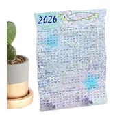 Table Calendar 2026 - Clear Acrylic Art Calendar - Desk Calendar for 12 - for School Dorm Studio Planning Decoration Organization Daily Life
