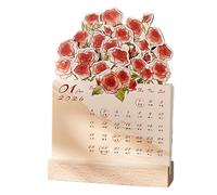 Table Calendar 2026,Rose Themed Daily Weekly Monthly Planner | Antique Style Year-Calendar Decoration | For Agenda Meeting Planning Schedule School Classroom Dorm Apartment