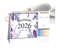 Table Calendar | Desk Calendar January-December 2026,12 Month Thick Paper Monthly Planner with Large Ruled Blocks for Teachers, Students and Women