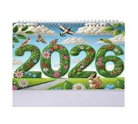 Table Calendar | Paper Desk Calendar with 12 Months | Time Management January to December Rhinestone Art for the Whole Family