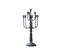 Table Candle Holders Retro Old Iron Candlestick Ornaments Flower Shop Wedding Western Restaurant Christmas Decoration Props for Decor(Blue)