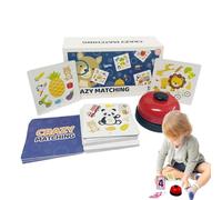 Table Card Board Game, Interactive Puzzle Set, 8 Piece Educational Toy with Ringing Bell, Parent Child Learning Activity, Classroom Study Accessory, Home Needs for Boys Girls Children