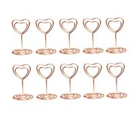 Table Card Holders Heart Photo Holder Table Number Stand Picture Holder Table Number Holders for Weddings Party Sign Food Cards Label 10 Pcs Rose Gold Table Card Holders