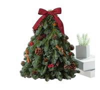 Table Christmas Accent - Realistic Artificial Green Mini Small Christmas Decoration | Compact Christmas Green for Indoor and Outdoor Bedroom Kitchen Farmhouse Office School Where