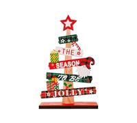 Table Christmas Tree Alphabet Shape Artificial Table Christmas Tree Festive Wooden Ornament for Table Decoration Christmas Party Home Desk Festival Activities Meeting