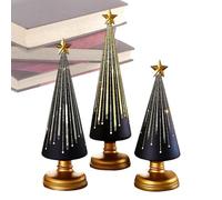 Table Christmas Tree Decorations, 3 Piece Christmas Table Decorations - Resin Star Tree Figurine for Parties, Home Centerpiece Decoration, Fireplace