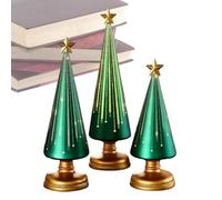 Table Christmas Tree Decorations - 3 Pieces Christmas Figurines,Resin Star Topper Tree Figurine, Winter Holiday Party Home Indoor Room Mantel Table Centerpieces Decorations