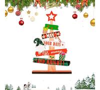 Table Christmas Tree Letter Shape, Table Tree - Festive Wooden Decoration for Parties Table Decoration Home Festival Activities