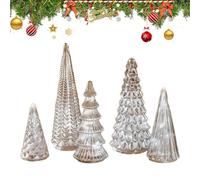 Table Christmas Tree - Sparkling Silver Centerpiece Set, Compact Decorative Ornament, Elegant Holiday Display | Lighted Artificial Pine for Birthday Indoor Home Gathering Event Winter Festival Celebra