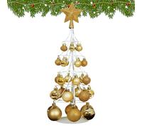 Table Christmas Tree - Vintage Small Gold Ball Holiday Supplies | Kids Christmas Tree,for Table Apartment Offices Countertop Dorm Kitchen Outdoor Bathroom Classroom Garden Window Bookshelf