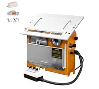 Table Circular Saw with 45° Bevel and Dust Collection, Cutting Depth 0-50mm, Optical Axis Lifting, 4500/13000 RPM for Woodworking and DIY Projects