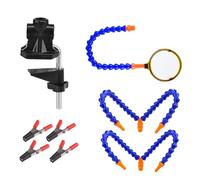 Table Clamp Soldering Station with 5 Flexible Arms Soldering Iron Holder Welding Vise Hand Welding Station Portable PCB Holder