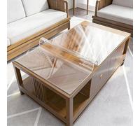 Table Cloth 101 x 145 cm Transparent Waterproof Clear PVC Table Protector Clear Plastic for Worktop Kitchen Restaurant Party Events, Rounded corners