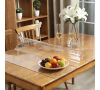 Table Cloth 30 x 88 cm Transparent Waterproof Waterproof Table Cover Wipeable PVC for Kitchen Office and Dining, Right Angle