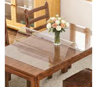 Table Cloth 35 x 88 cm Transparent Waterproof Clear PVC Table Protector Wipeable PVC Waterproof for Kitchen, Dresser and Writing Desk, Right Angle