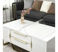 Table Cloth 44 x 75 cm Transparent Waterproof Clear Table Protector Wipeable PVC Waterproof for Kitchen, Dresser and Writing Desk, Right Angle