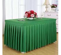 Table Cloth Box Cover Whole Table Wedding Rectangle With Skirt Swag Ruffle Style Party Hotel Meeting Banquet Show Decoration,Army Green,180 L x 60 W x75 H