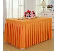 Table Cloth Box Cover Whole Table Wedding Rectangle With Skirt Swag Ruffle Style Party Hotel Meeting Banquet Show Decoration,orange,140 L x 40 W x 75 H