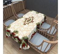 Table Cloth Christmas Tree Extra Large Easy-Care Quality Tablecloth, Water Resistant Spill Proof Wipeable Polyester Dining Table Cover For Cafe Restaurant Buffet Tabletop