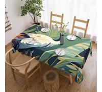 Table Cloth Crane Bird Wild Plants Tablecloth Stain Resistant Table Cover Decoration Protector For Party Kitchen Home 137X183Cm