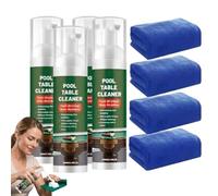 Table Cloth Dust Removal Care Solution, Gentle Foam Billiard Tables Cleaner Spray with Towel, Fast-Drying & Deep Cleaning Pool Table Cleaner, No Residue Restores Smooth Surface,Easy to Use (4pcs)