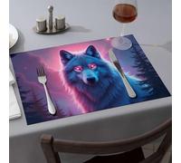 Table Cloth Enchanted Night: The Wolf'S Gaze Dining Place Mats Modern Farmhouse Decor Premium Kitchen & Dining(6PCS)