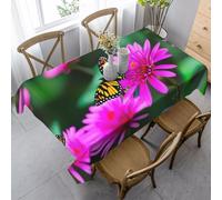 Table Cloth Flowers Colorful Butterfly 1 Print Tablecloth Rectangle Table Cover Stain Resistant Tablecloths For Home Kitchen Indoor 137X183Cm