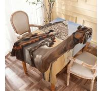 Table Cloth Pyramid Camel Tablecloth Stain Resistant Tabletop Decoration Rectangle Tablecloths For Party Kitchen Dinner 137X183Cm
