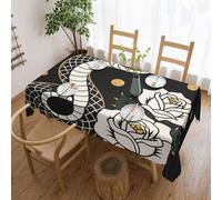 Table Cloth Snake Red Flower Table Cover Decoration Tabletop Decoration Durable Tablecloths For Dinner Kitchen Party 137X183Cm