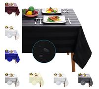 Table Cloth Tablecloths Square and Rectangular Premium Fabric Tablecloth, Waterproof & Wipeable Table Covers - Washable Long Table Cloths, Extra Large (Black, 137 x 137 cm (Square))