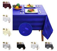 Table Cloth Tablecloths Square and Rectangular Premium Fabric Tablecloth, Waterproof & Wipeable Table Covers - Washable Long Table Cloths, Extra Large (Royal Blue, 137 x 137 cm (Square))