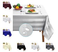 Table Cloth Tablecloths Square and Rectangular Premium Fabric Tablecloth, Waterproof & Wipeable Table Covers - Washable Long Table Cloths, Extra Large (Dark Grey, 137 x 137 cm (Square))