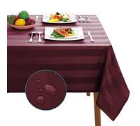 Table Cloth Tablecloths Square and Rectangular Premium Fabric Tablecloth, Waterproof & Wipeable Table Covers - Washable Long Table Cloths, Extra Large (Wine, 137 x 274 cm (Rectangular))