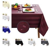 Table Cloth Tablecloths Square and Rectangular Premium Fabric Tablecloth, Waterproof & Wipeable Table Covers - Washable Long Table Cloths, Extra Large (Wine, 137 x 137 cm (Square))