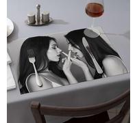 Table Cloth Two Women Whispering Secrets To Each Other Dining Place Mats Wipeable Placemats Golden Girls Gifts(1PCS)
