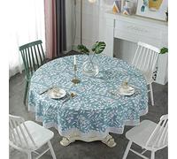 Table Cloth Waterproof, PVC Plastic Tablecloth, Round Tablecloths for Circular Table Wipe Clean Garden Tablecloth,C,152cm/60in