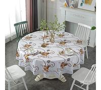 Table Cloth Waterproof, PVC Plastic Tablecloth, Round Tablecloths for Circular Table Wipe Clean Garden Tablecloth (F, 180cm/70in)