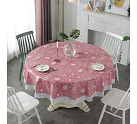Table Cloth Waterproof, PVC Plastic Tablecloth, Round Tablecloths for Circular Table Wipe Clean Garden Tablecloth (B, 200cm/78in)