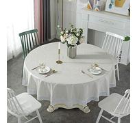Table Cloth Waterproof, PVC Plastic Tablecloth, Round Tablecloths for Circular Table Wipe Clean Garden Tablecloth,E,152cm/60in