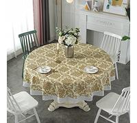 Table Cloth Waterproof, PVC Plastic Tablecloth, Round Tablecloths for Circular Table Wipe Clean Garden Tablecloth,D,152cm/60in