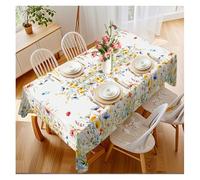 Table Cloth Wipe Clean, Rectangular 100x150 cm, Floral Tablecloth Protectors for Dining Tables, Wipeable Water Resistant Cloth, Upgraded Brushed Cloth Garden Style Design for Indoor Outdoor Dining
