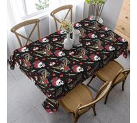 Table Cloths Vintage Rock Snake Knife Wild Eagle Rose Skull 137X183Cm Tablecloth Washable Dust-Proof Table Cloth For Garden Party Tabletop Decoration