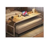 Table Computer Desk Overbed Tables with Wheels, Height Adjustable Computer Workstation Table Stand Table Adjustable on Wheels for Working Dinning, Black, a, JYLSSKUK, Brown, a