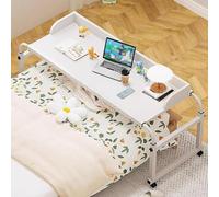 Table Computer Laptop Table, Rolling Computer Desk 6595Cm Adjustable Height Computer Workstation Table Stand Table for Working Dinning, White, a, JYLSSKUK, White, a