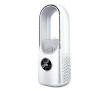 Table Cooling Fan, Bladeless Humidifier, Humidifying Fan, Bladeless Cooling Fan, 6 Speed Levels, 100 ml Water Container, Car Timer for Student Dormitories & Bedrooms (White)