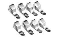 Table Cover Clamps, Stainless Steel Tablecloth Clamps for Outdoor Use Silver 5.1x2.6x1.3cm Pack of 8
