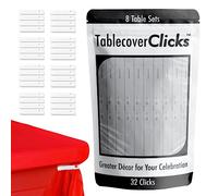 Table Cover Clicks: 32 Pack of Reusable Tablecloth/Table-Cover Clips - Great for Disposable Plastic Table Covers - Celebration/Party Table Décor