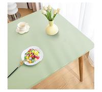 Table Cover Leather Tablecloth Wipeable Dinner Table Protector Pad Waterproof Oil-Proof Faux Leather Table Cloth with Elastic Edge Non Slip Rectangle Vinyl Desktop Protection Mat (90x180cm,Light Green