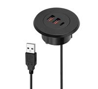 Table Cover with - Survival Desktop Cable | and USB A Connections | 3.5 Inch Circuit Jack, 2 AC Outlets and 2 USB Connections, Perfect for Tables and Conference Jobs